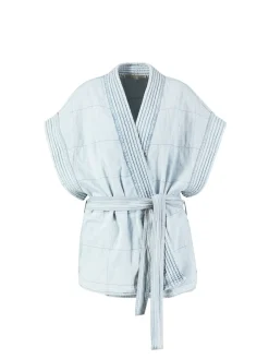 Baumwoll-Kimono Hellblau