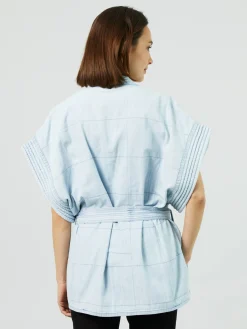 Baumwoll-Kimono Hellblau