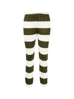 Baumwoll-Sweatpants Grün/Weiß