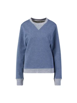 Baumwoll-Sweatshirt Blau Melange