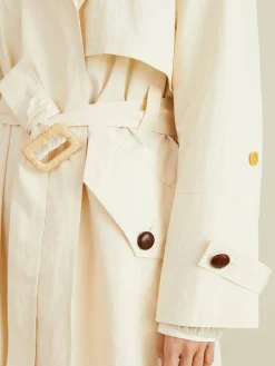 Baumwoll-Trenchcoat 'Caylei' Crème