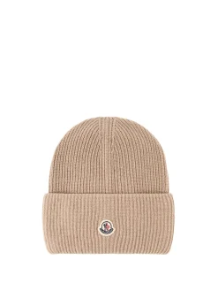 Beanie aus Schurwolle Beige