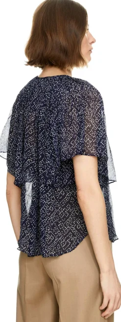 Bedruckte Bluse 'Neslya' Marineblau