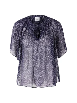 Bedruckte Bluse 'Neslya' Marineblau