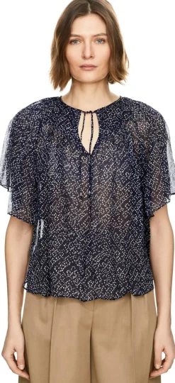 Bedruckte Bluse 'Neslya' Marineblau