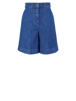 Bermuda mit Bundfalten Marineblau