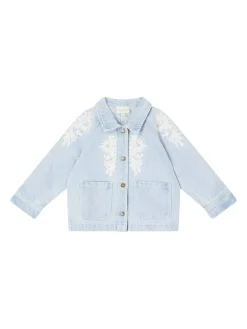 Bestickte Denim-Jacke 'Rafaela' Hellblau