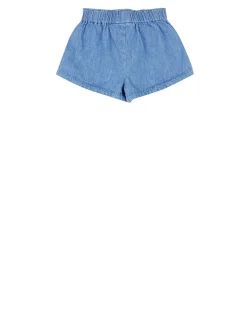 Bestickte Denim Shorts Blau