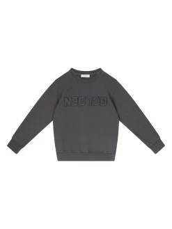 Besticktes Sweatshirt Anthrazit