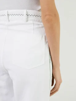 Bestickte Stoffhose 'Bush' Weiß