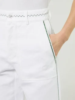 Bestickte Stoffhose 'Bush' Weiß