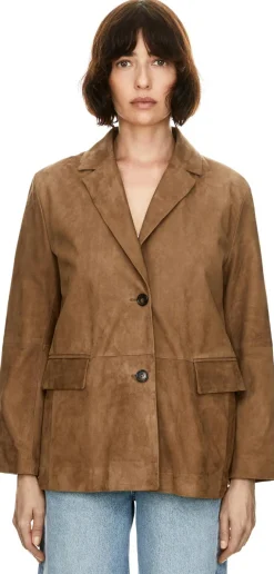 Blazer 'Anfora' aus Veloursleder Braun