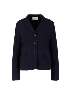 Blazer aus Crêpe Marineblau