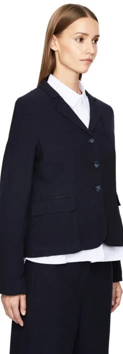 Blazer aus Crêpe Marineblau