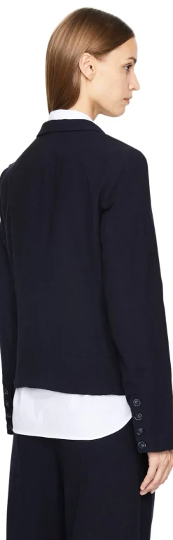 Blazer aus Crêpe Marineblau