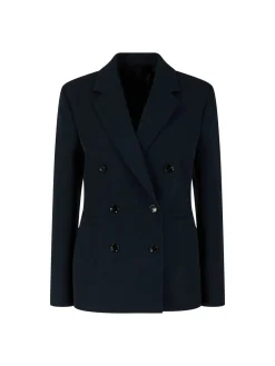 Blazer aus Wollkrepp Marineblau