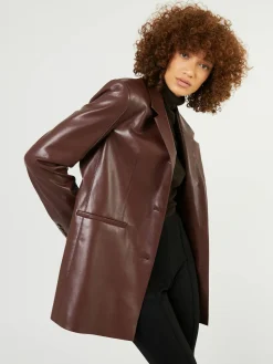 Blazer in Lederoptik 'Ariza' Bordeaux