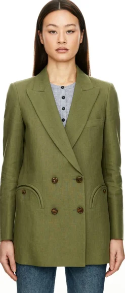 Blazer 'Midday Sun Everyday' aus Leinen Hellgrün