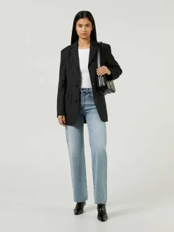 Blazer mit Bindegürtel 'Marseille' Schwarz