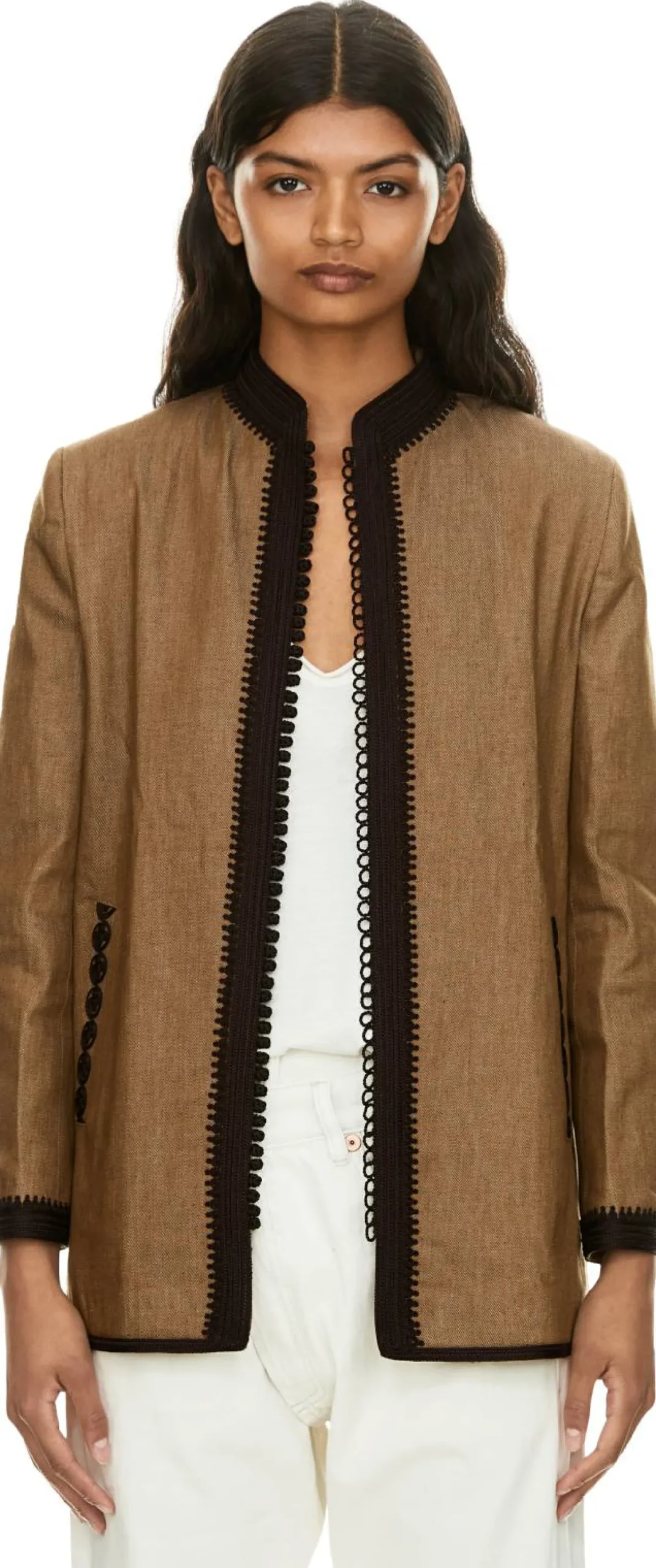 Blazer mit orientalischem Strickmuster Braun
