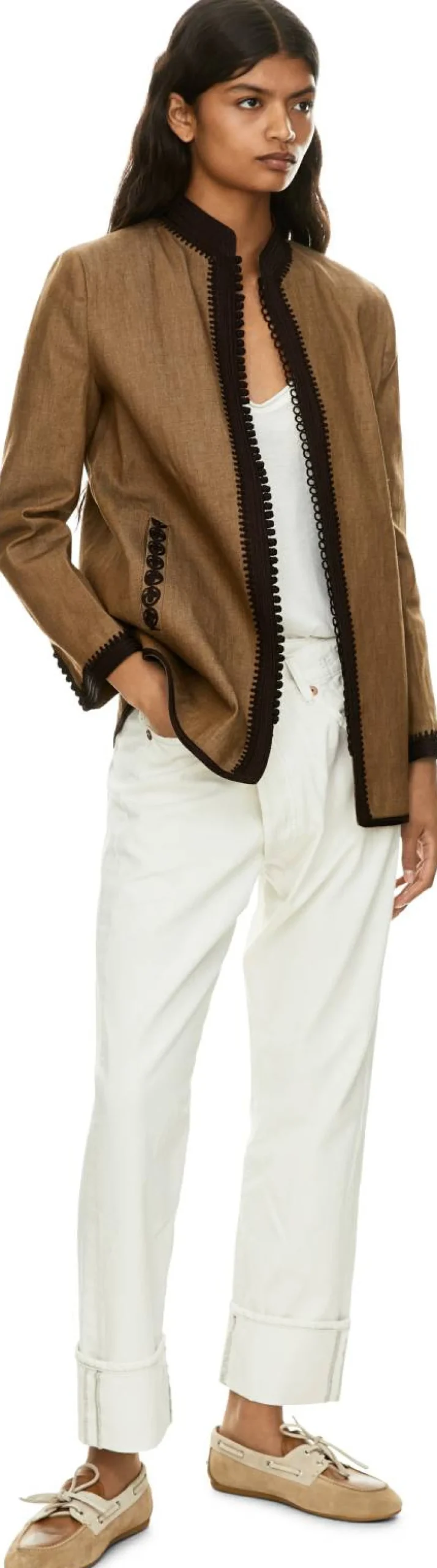 Blazer mit orientalischem Strickmuster Braun