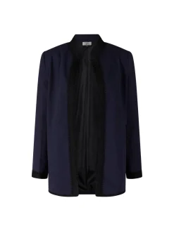 Blazer mit orientalischem Strickmuster Marineblau