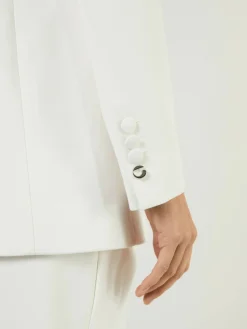 Blazer mit verdrehtem Ausschnitt Weiß