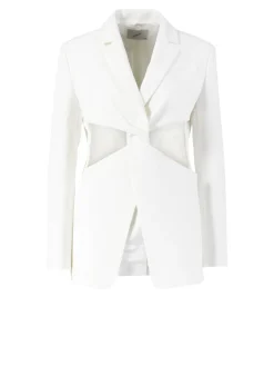 Blazer mit verdrehtem Ausschnitt Weiß
