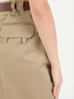 Bleistiftrock mit Gürtel Beige