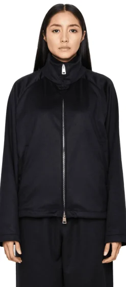 Blousonjacke aus Cashmere Dunkelblau