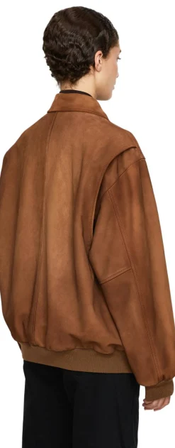 Blousonjacke aus Veloursleder Braun