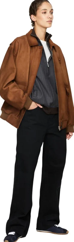 Blousonjacke aus Veloursleder Braun