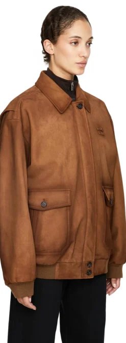 Blousonjacke aus Veloursleder Braun