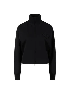 Blousonjacke aus Wolle Schwarz