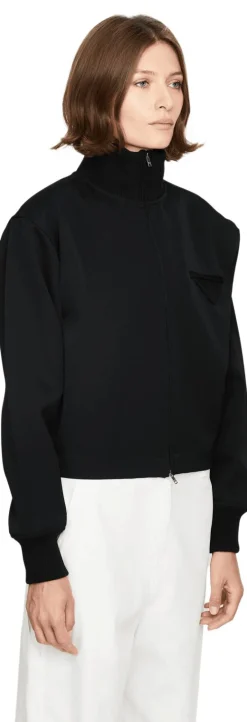 Blousonjacke aus Wolle Schwarz