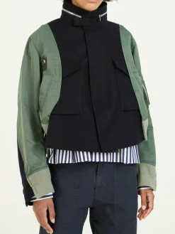 Blousonjacke Marineblau/Grün