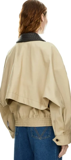 Blousonjacke mit Lederkragen Braun