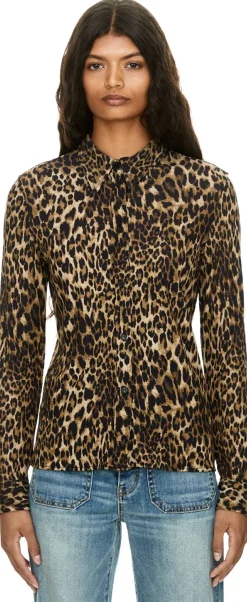 Bluse 'Celestine' mit Leopardenmuster Braun
