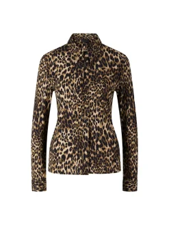 Bluse 'Celestine' mit Leopardenmuster Braun