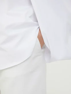 Bluse mit Cape-Ärmeln Weiß