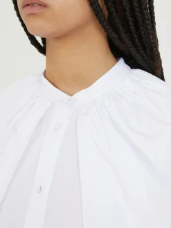 Bluse mit Cape-Ärmeln Weiß