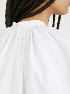Bluse mit Cape-Ärmeln Weiß