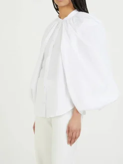 Bluse mit Cape-Ärmeln Weiß