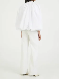 Bluse mit Cape-Ärmeln Weiß