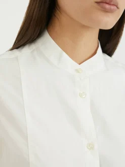 Bluse mit Offizierskragen 'Alida' Weiß
