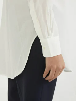 Bluse mit Offizierskragen 'Alida' Weiß