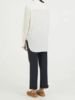 Bluse mit Offizierskragen 'Alida' Weiß