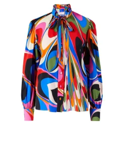 Bluse mit Onde-Print Multi