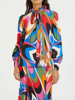 Bluse mit Onde-Print Multi