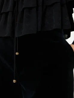 Bluse mit Rüschen Schwarz